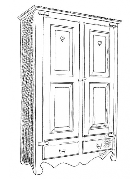 Biela šatníková skriňa, dvojdverová - JURA