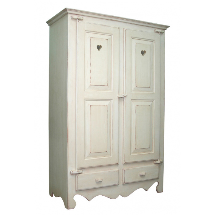 Biela šatníková skriňa, dvojdverová -...