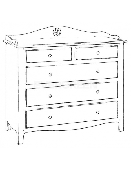 Komoda do spálne, biela - TOSCANE