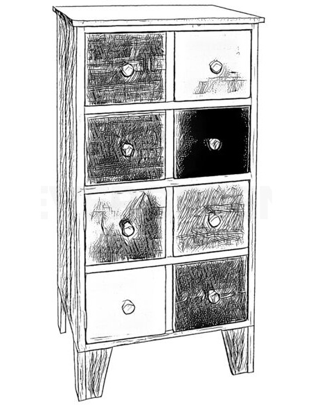 Úzka komoda so zásuvkami - LAVANDE