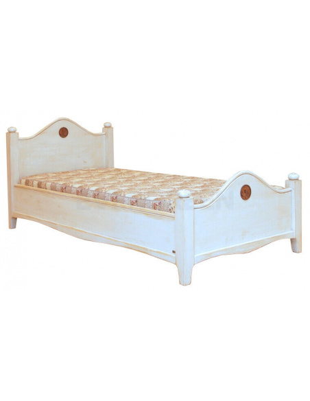 Masívna jednolôžková posteľ, biela - TOSCANE