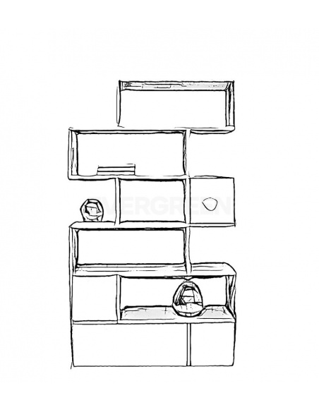 Policový regál, dub, masív - NATURA TERA