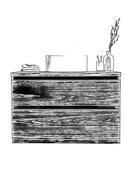 Drevená skrinka do kúpelne, masív - MODULART