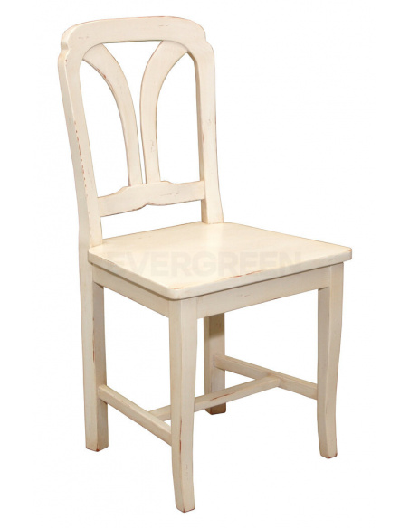 Biela stolička z masívu do kuchyne - TOSCANE