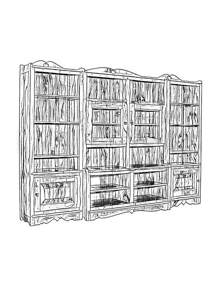 Masívna rustikálna knižnica - COEUR DES ALPES