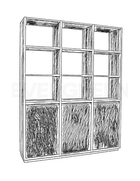 Moderná policová zostava z masívu - GRANIT