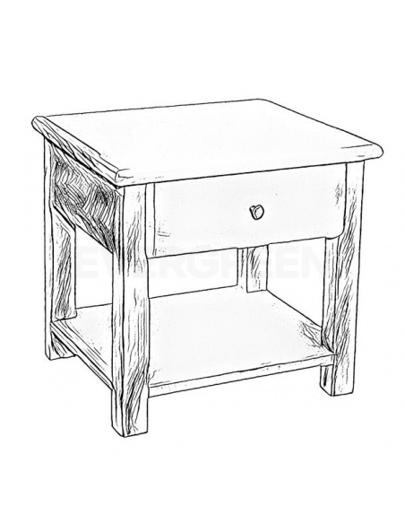 Nočný stolík, biely - TOSCANE