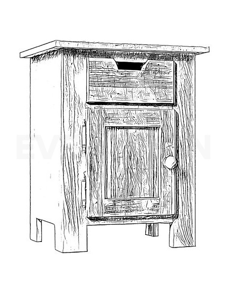 Drevený nočný stolík, dub - COUNTRY