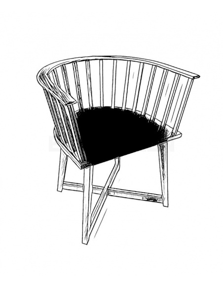 Drevené kreslo, dub, čierna - ERIK