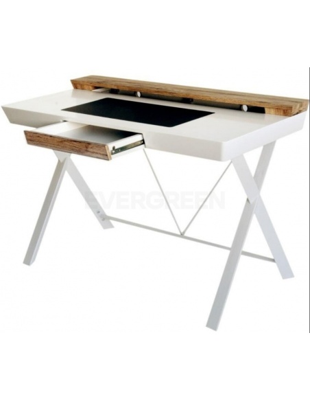 Moderný písací stôl z masívu, biely - EDGE